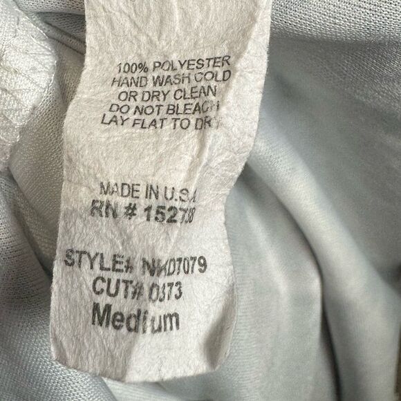 Long sleeve black and white geometric print faux wrap dress size medium - Picture 5 of 5